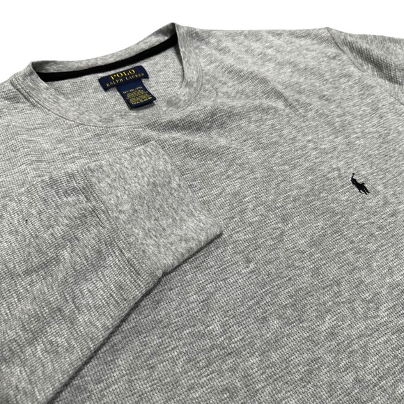 Polo Ralph Lauren Mens 3XT Gray Long Sleeve Waffle Knit Cotton Casual Top - Picture 1 of 7